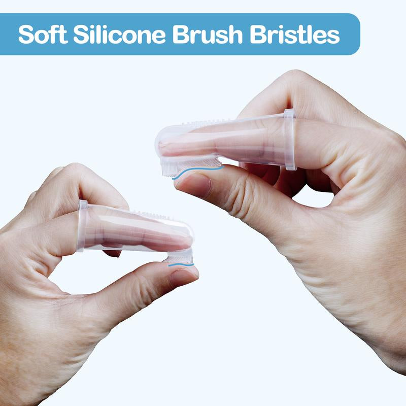 Baby Finger Toothbrush for Training Teething, Newborns Toddler Silicone Baby Toothbrush,Baby Oral Cleaner Massager,2Pcs
