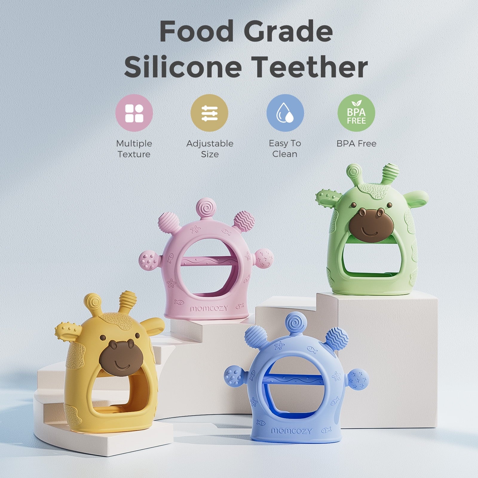 Silicone Baby Teether Diver Blue, Teething Relief Toys for Infant 0-12 Months, 1 Count