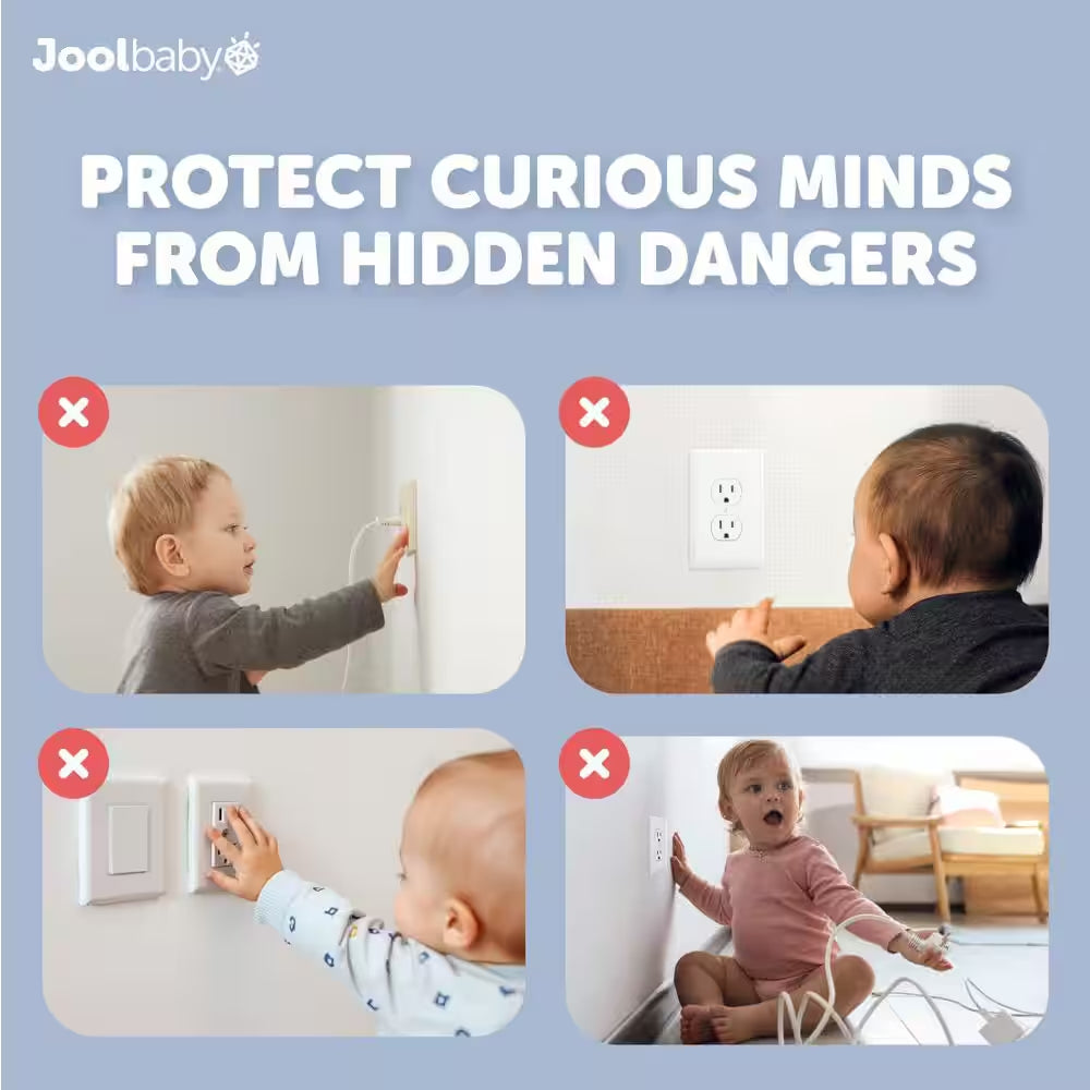 Outlet Plug Covers Clear Child Proof Electrical Protector Safety Caps - Jool Baby (32 -Pack)