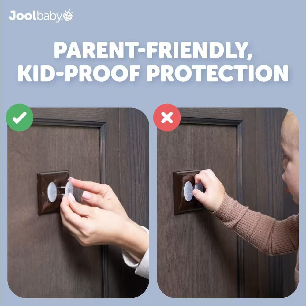 Outlet Plug Covers Clear Child Proof Electrical Protector Safety Caps - Jool Baby (32 -Pack)