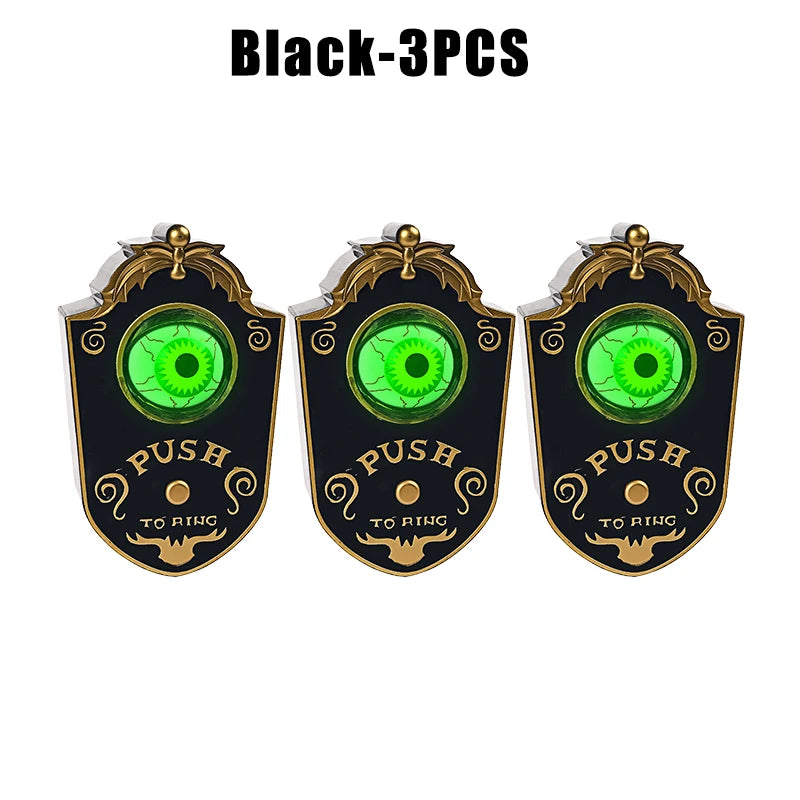 Halloween Scary Entryway Prop Frightening Talking Eyeball Cage Doorbell with Motion Sensor Eerie Sounds for Haunted Porch Setup