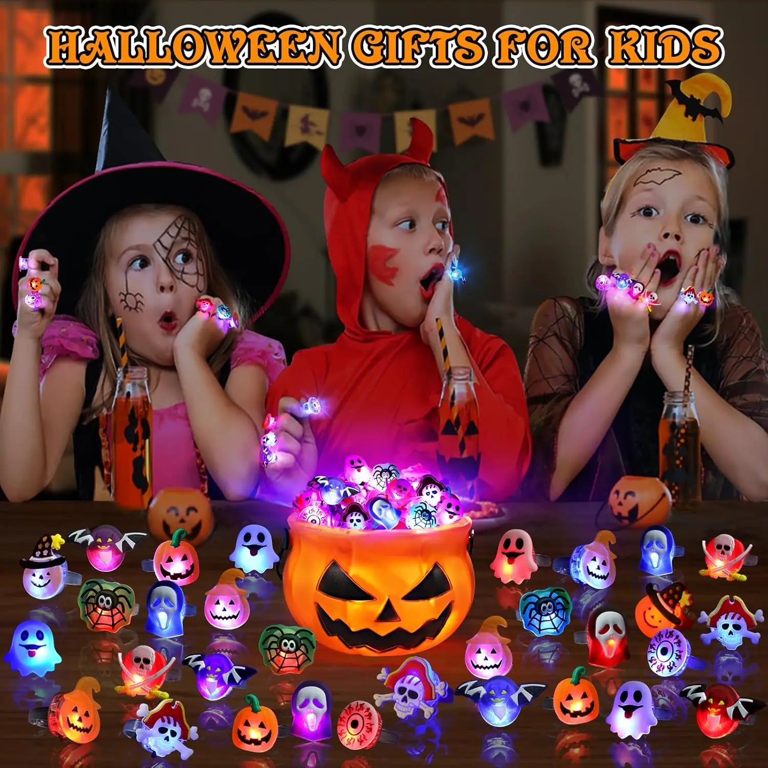 Halloween LED glowing rings(50pcs)