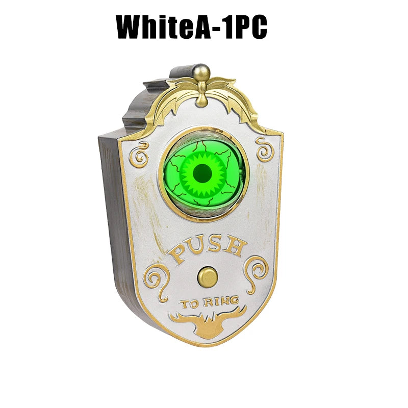 Halloween Scary Entryway Prop Frightening Talking Eyeball Cage Doorbell with Motion Sensor Eerie Sounds for Haunted Porch Setup
