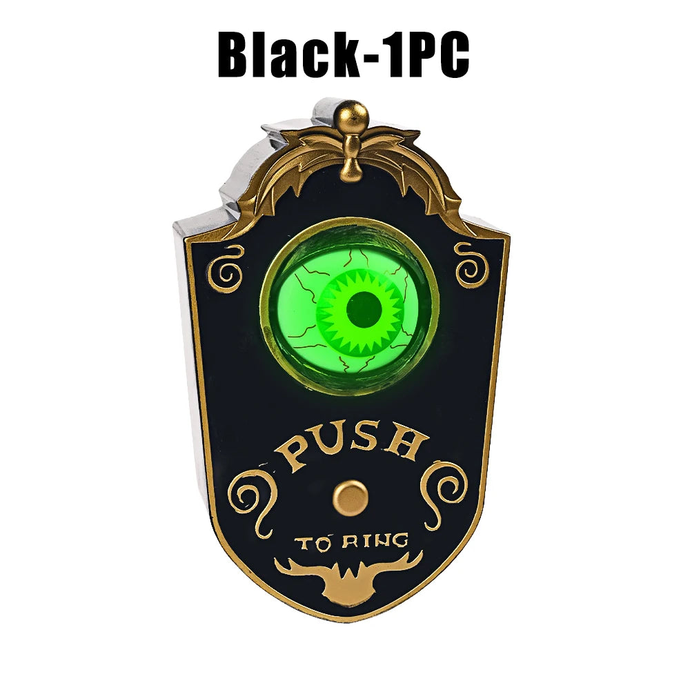 Halloween Scary Entryway Prop Frightening Talking Eyeball Cage Doorbell with Motion Sensor Eerie Sounds for Haunted Porch Setup