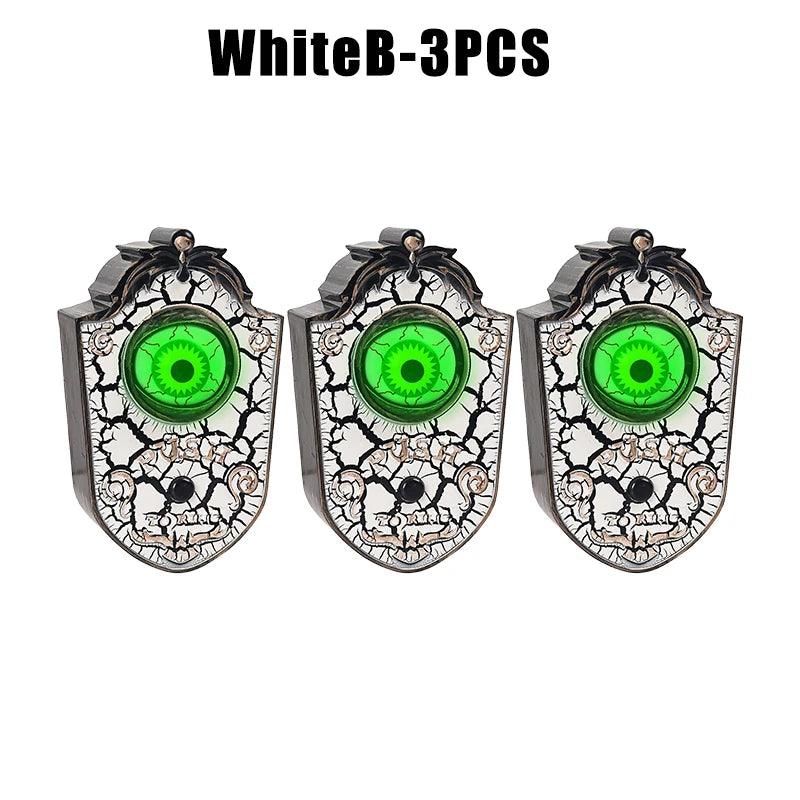 Halloween Scary Entryway Prop Frightening Talking Eyeball Cage Doorbell with Motion Sensor Eerie Sounds for Haunted Porch Setup