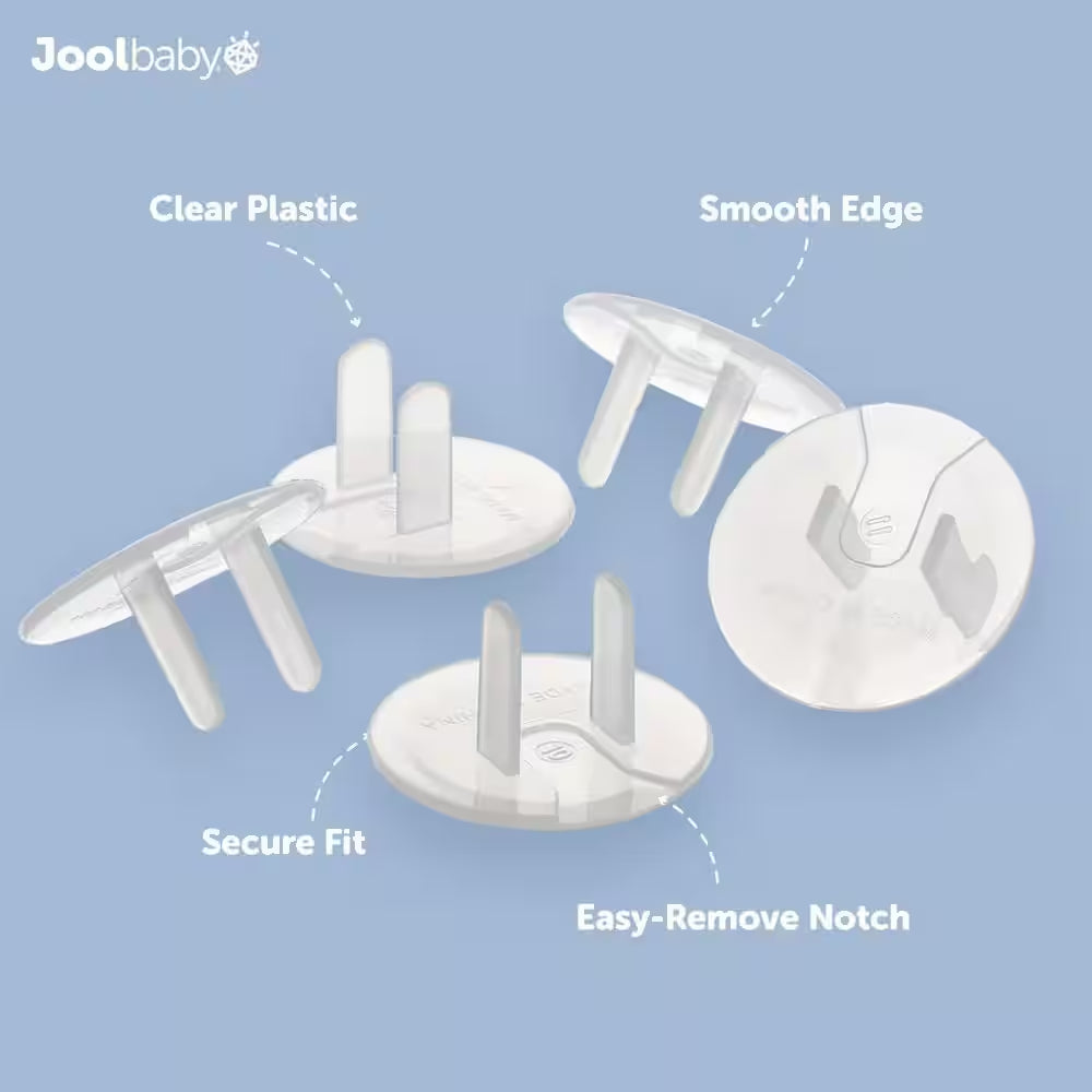 Outlet Plug Covers Clear Child Proof Electrical Protector Safety Caps - Jool Baby (32 -Pack)