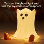 Halloween Pumpkin Night Light - Cute Soft Silicone Safe Lamp with Timing and Dimmable Features for Bedside Decor and Halloween Gifts Metal