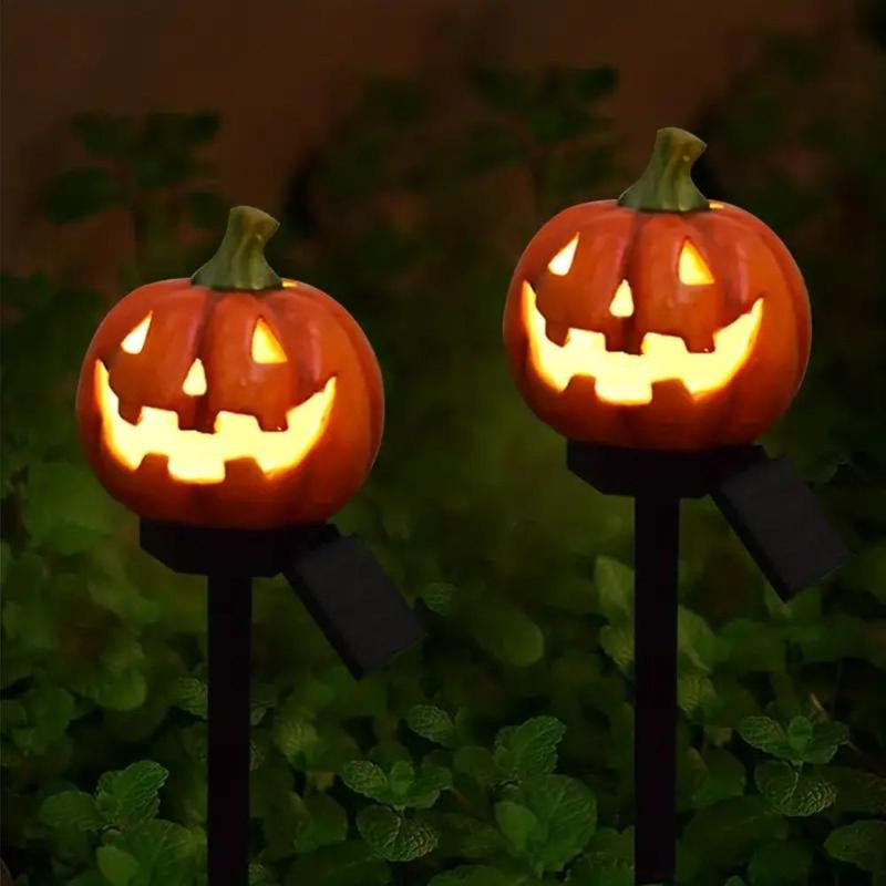 Solar Powered Pumpkin Shaped Garden Light, 1 Box Outdoor Ground Inserted Light, Halloween Decoration for Yard Lawn, Halloween Decorations, Ornaments, Yard Lighting, Solar Garden Lights