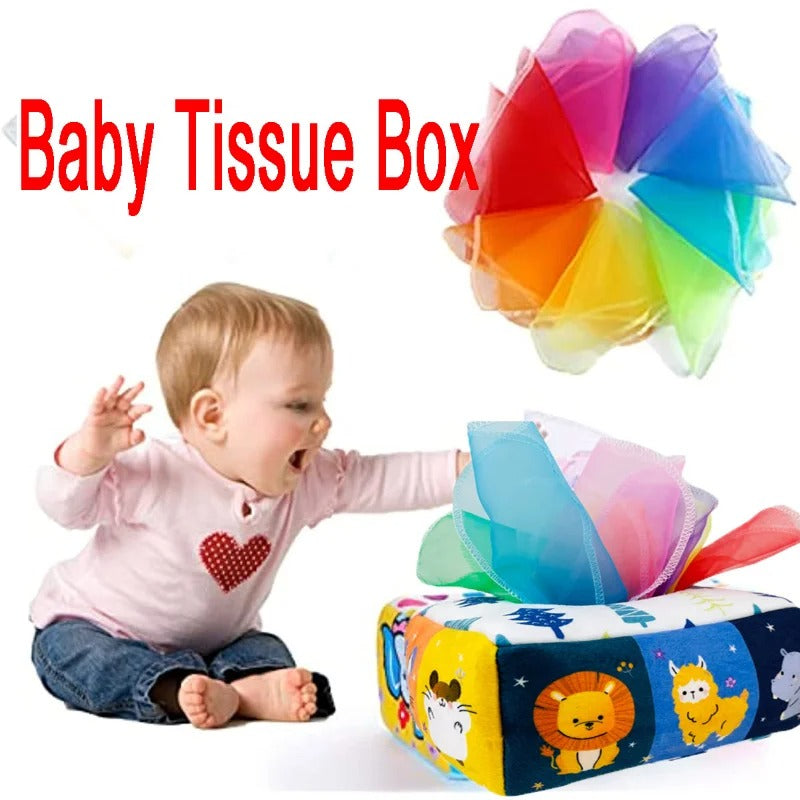 Interactive Tissue Box Learning Toy - Montessori Sensory Play for Toddler Development & Engagement