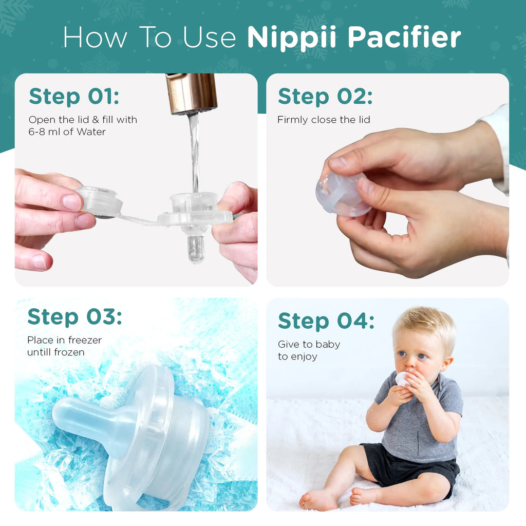 Freezable Orthodontic Pacifier, Cold Teething Relief, Cooling Silicone Pacifier Teether Toy Baby 0-9Mo 1Pc