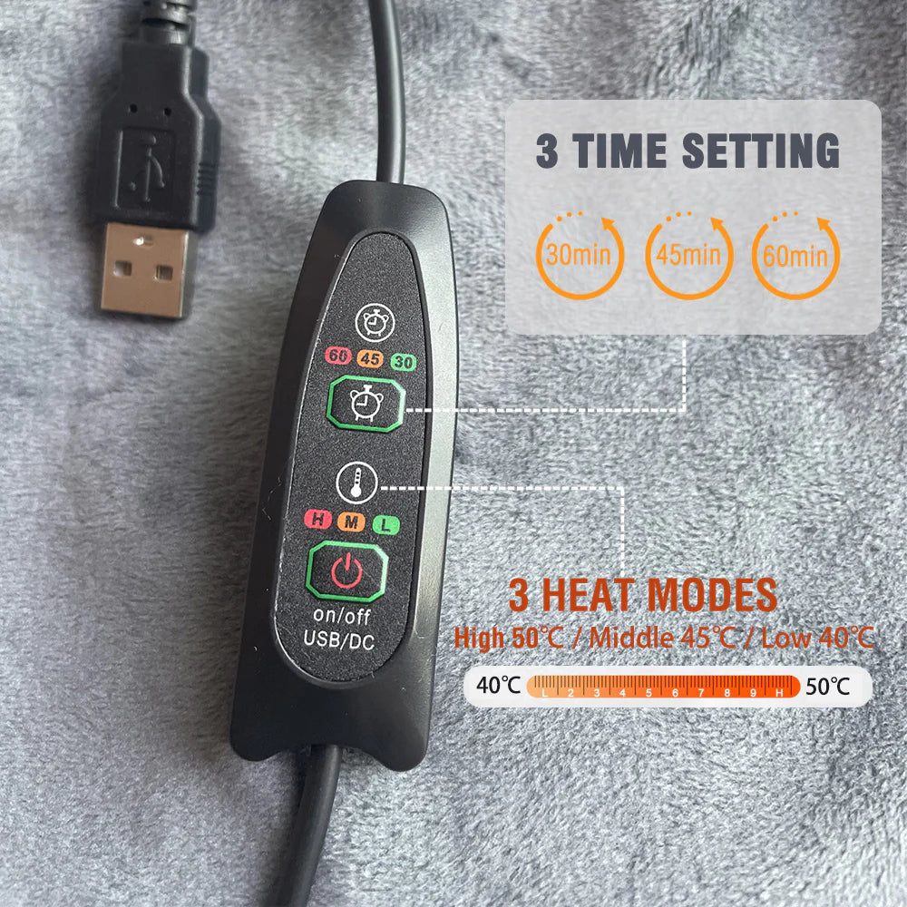 Multi-Purpose Electric Heating Blanket with Portable Charger