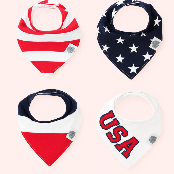 Parker Baby Bandana Bibs – 4-Pack Soft Cotton Drool Bibs for Boys & Girls
