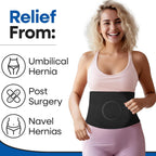 Hernia Belt for Men or Women | C Section Belly Binder & Abdominal Binder | Post Surgery & Pregnancy Tummy Tuck | Hysterectomy, Umbilical Hernia | Postpartum Belly Band & Belly Wrap | (S/M) 23" - 29"