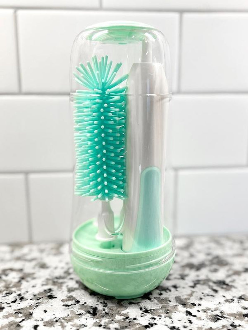 Mommed Electric Bottle Cleaning Brush, Baby Bottle Brush Cleaner Water Bottle Cleaning Kit, Nipple Brush Pacifier Cleaner Straw Cleaner Brush for Newborns,4 Packs Set