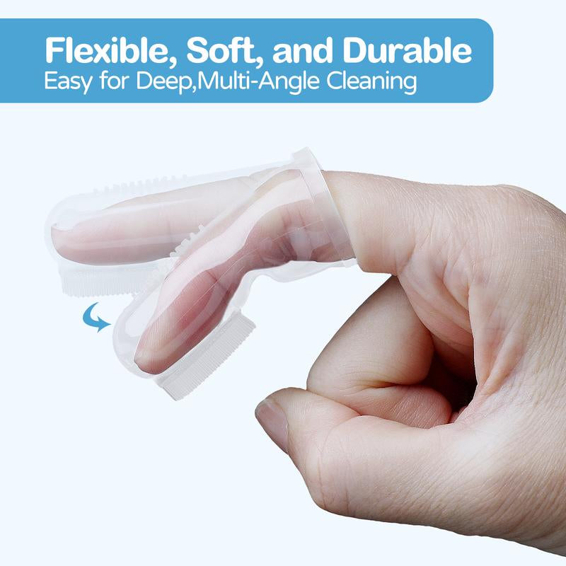 Baby Finger Toothbrush for Training Teething, Newborns Toddler Silicone Baby Toothbrush,Baby Oral Cleaner Massager,2Pcs