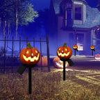 Solar Powered Pumpkin Shaped Garden Light, 1 Box Outdoor Ground Inserted Light, Halloween Decoration for Yard Lawn, Halloween Decorations, Ornaments, Yard Lighting, Solar Garden Lights