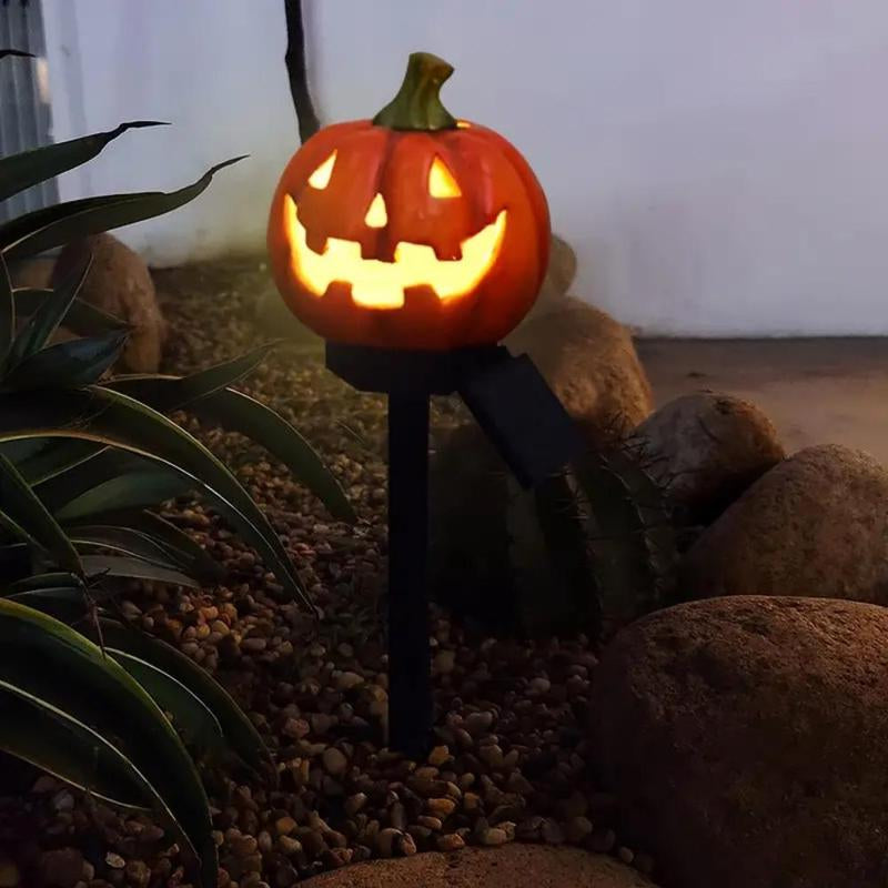 Solar Powered Pumpkin Shaped Garden Light, 1 Box Outdoor Ground Inserted Light, Halloween Decoration for Yard Lawn, Halloween Decorations, Ornaments, Yard Lighting, Solar Garden Lights