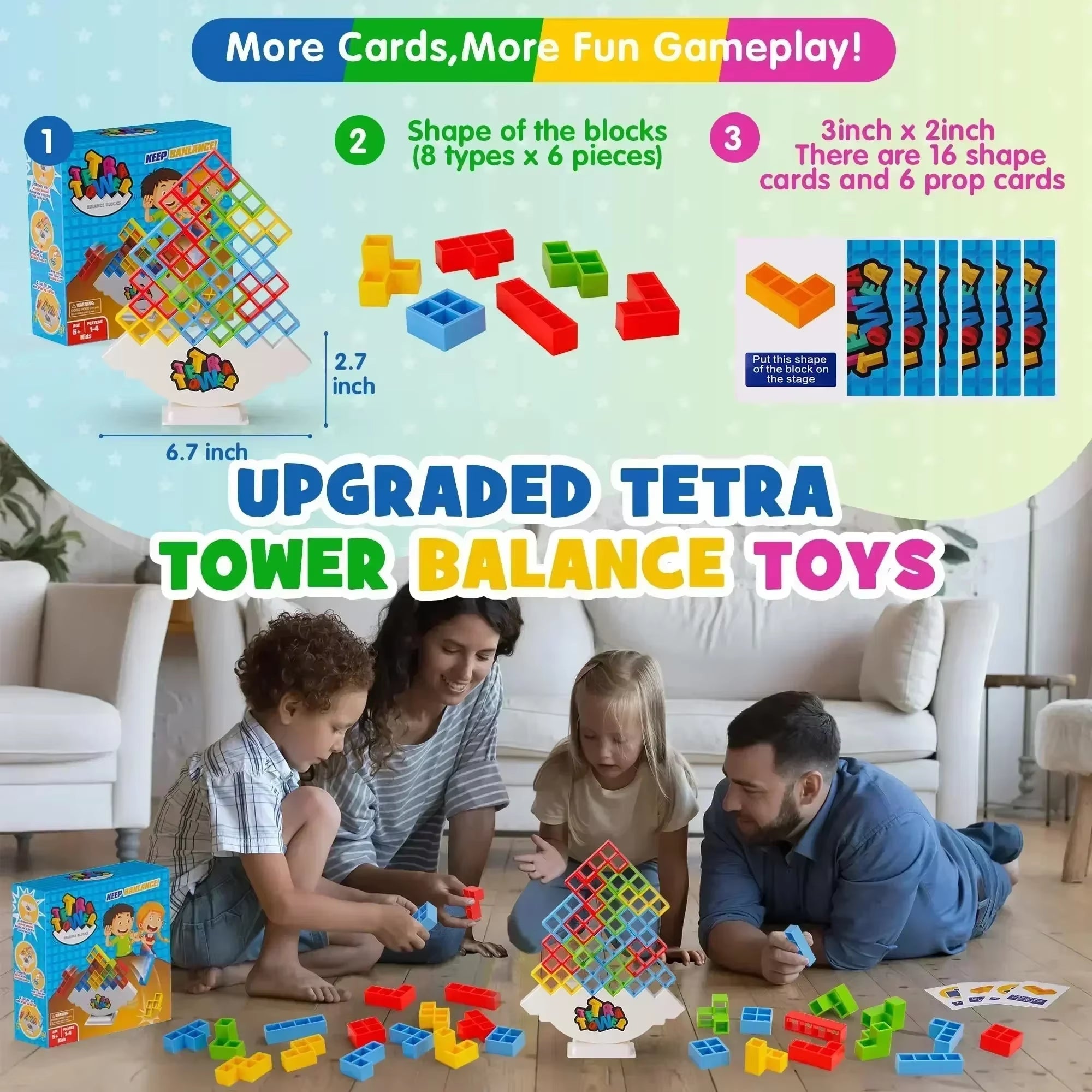 Tetra Tower Balance Stacking Game