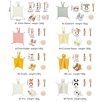 Newborn Bath Gift Set Double Sided Cotton Blanket Wooden Milestone Cards Gifts Box Wooden Crochet Rattle Brushs for Baby Shower