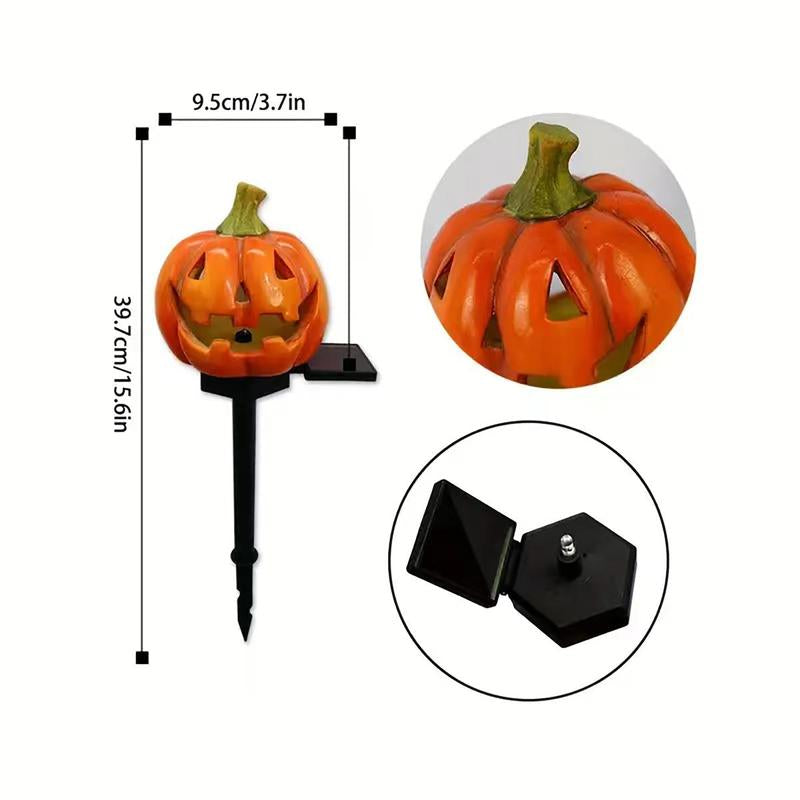 Solar Powered Pumpkin Shaped Garden Light, 1 Box Outdoor Ground Inserted Light, Halloween Decoration for Yard Lawn, Halloween Decorations, Ornaments, Yard Lighting, Solar Garden Lights