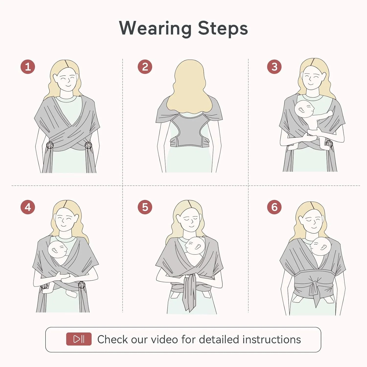 Baby Wrap Carrier Slings, Mom Cozy Infant Carrier Slings for Newborn up to 35 Lbs, Gradient Blue