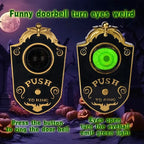Halloween Scary Entryway Prop Frightening Talking Eyeball Cage Doorbell with Motion Sensor Eerie Sounds for Haunted Porch Setup