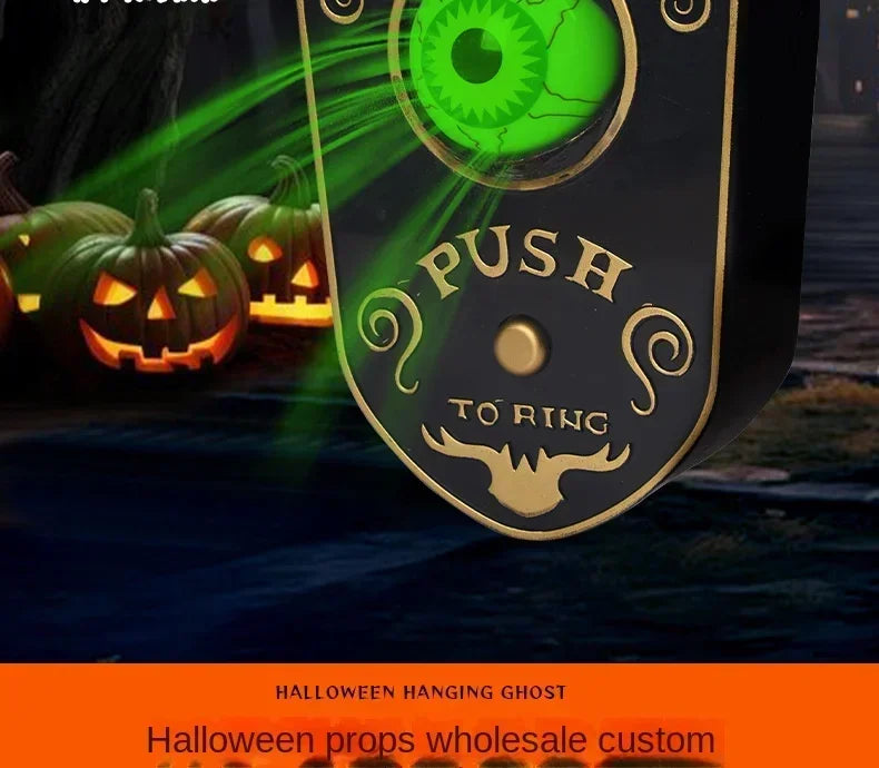 Halloween Scary Entryway Prop Frightening Talking Eyeball Cage Doorbell with Motion Sensor Eerie Sounds for Haunted Porch Setup