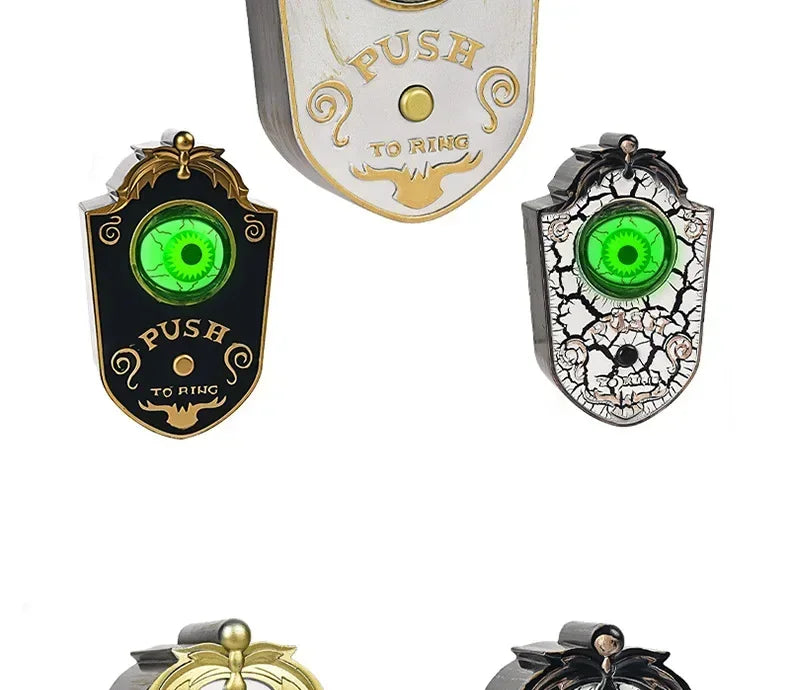 Halloween Scary Entryway Prop Frightening Talking Eyeball Cage Doorbell with Motion Sensor Eerie Sounds for Haunted Porch Setup