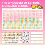 Pink Cinema Light Box with 312 Letters Emojis & 3 Markers Led Light Box for Girl