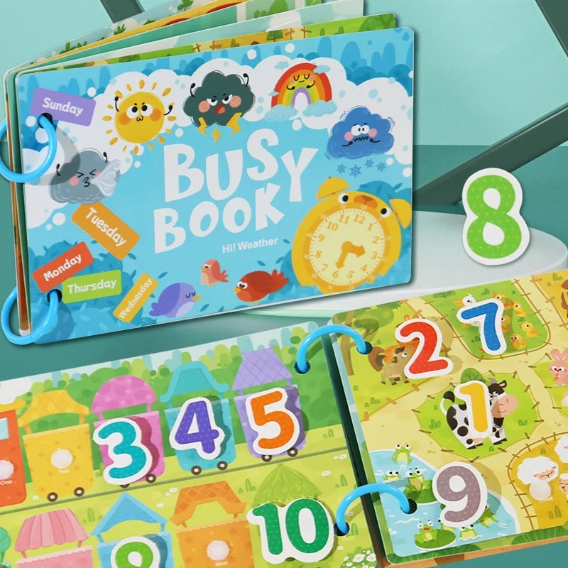 Montessori Busy Book – My First Learning & Activity Quiet Book for Babies