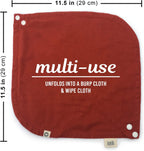 Indi - Fairtrade Organic Baby Bibs for Girls or Boys - Rounded, 4-Way Reversible, 8 Layer Muslin Drool Bibs