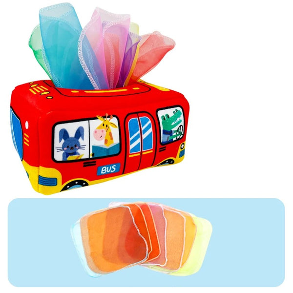 Interactive Tissue Box Learning Toy - Montessori Sensory Play for Toddler Development & Engagement