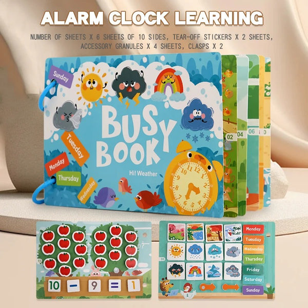 Montessori Busy Book – My First Learning & Activity Quiet Book for Babies