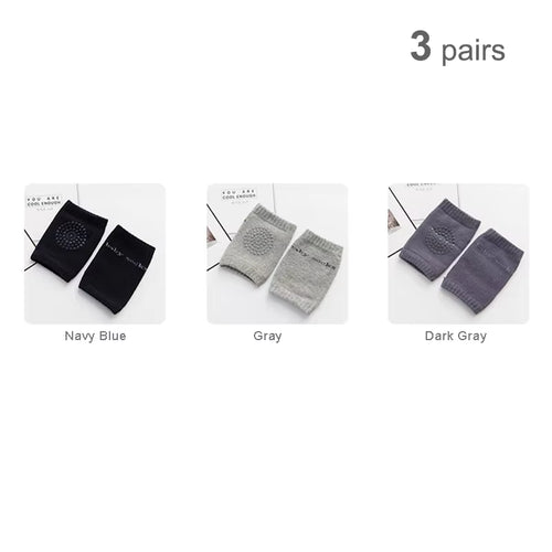 3/5Pairs Baby Knee Pads Toddler Crawling Anti-Slip Kneepads Unisex Boy Girl Elbow Cushion Pad Safety Protector Cotton Leg Warmer