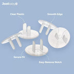 Outlet Plug Covers Clear Child Proof Electrical Protector Safety Caps - Jool Baby (32 -Pack)