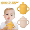 Silicone Sippy Cup Training for Baby 6 Months+ Soft with Straw Spill Proof Cups Toddlers Handles and Spout Lid Easy Grip,Toddler Training Cup with Handles