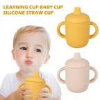 Silicone Sippy Cup Training for Baby 6 Months+ Soft with Straw Spill Proof Cups Toddlers Handles and Spout Lid Easy Grip,Toddler Training Cup with Handles