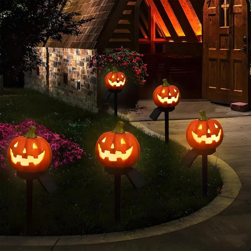 Solar Powered Pumpkin Shaped Garden Light, 1 Box Outdoor Ground Inserted Light, Halloween Decoration for Yard Lawn, Halloween Decorations, Ornaments, Yard Lighting, Solar Garden Lights