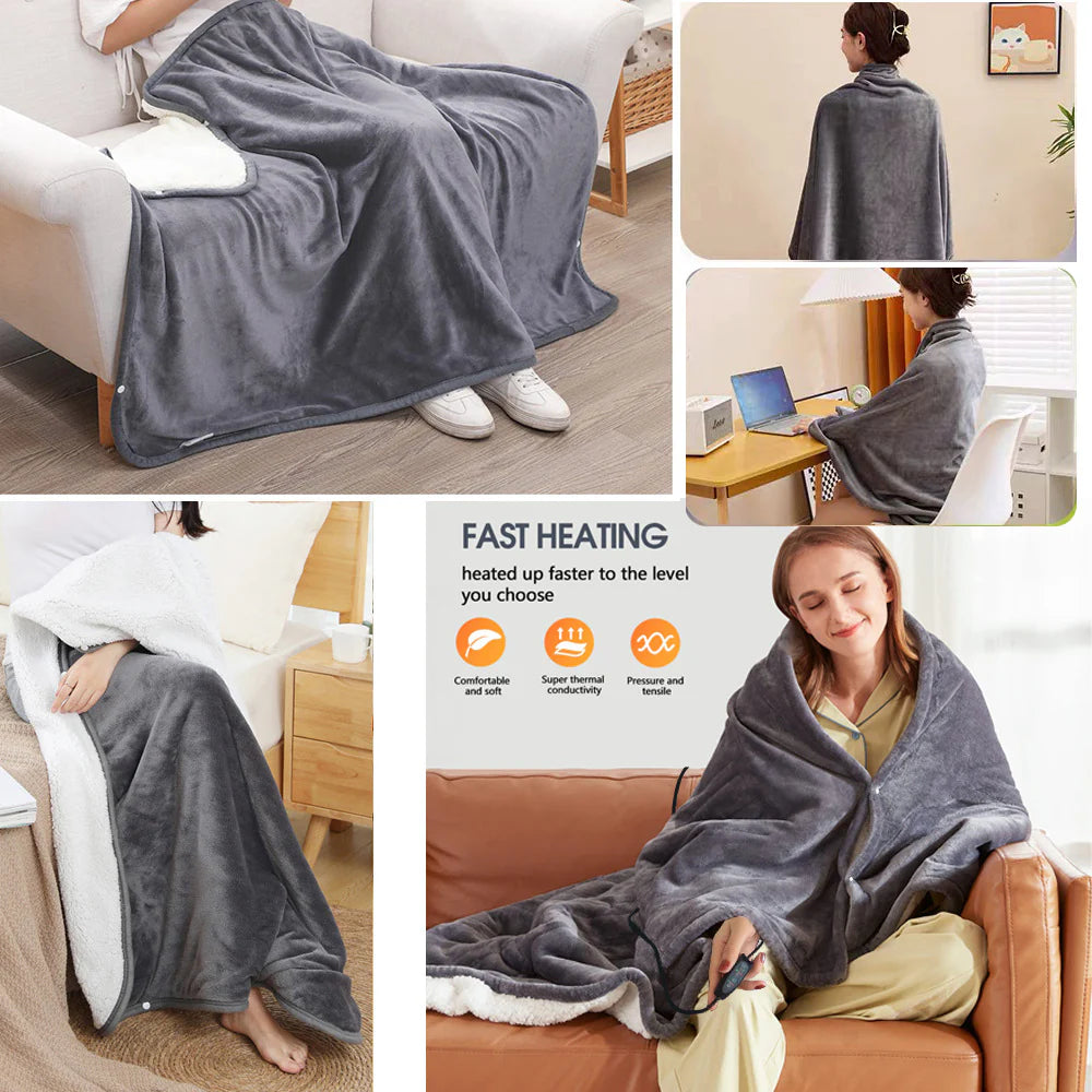 Multi-Purpose Electric Heating Blanket with Portable Charger