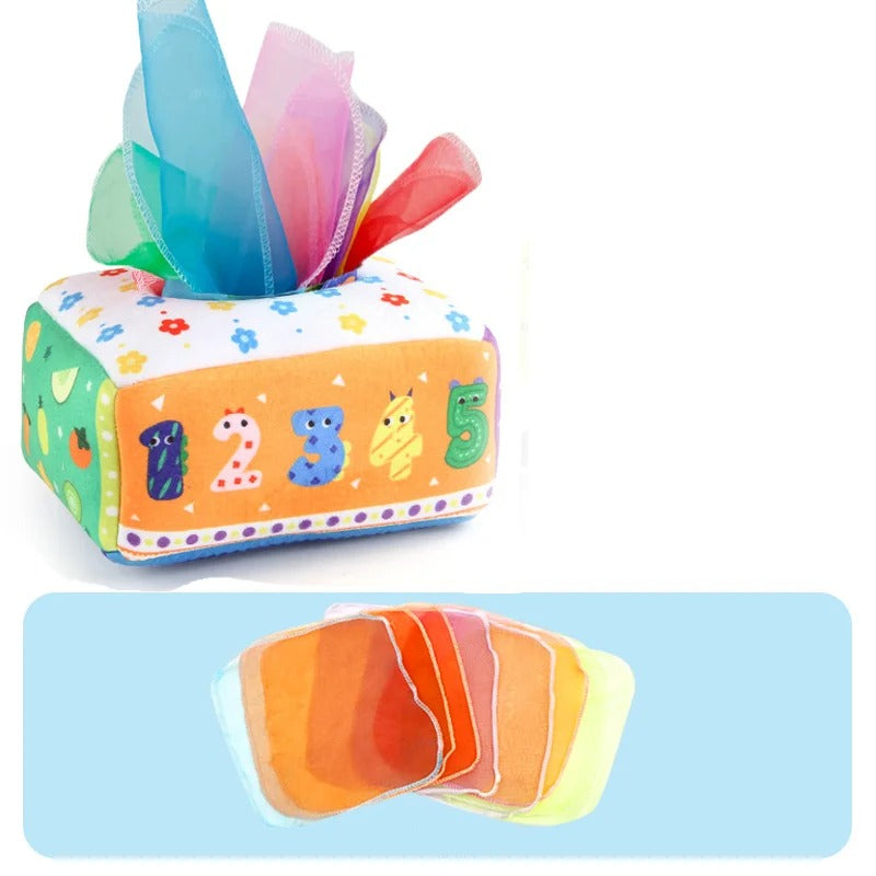 Interactive Tissue Box Learning Toy - Montessori Sensory Play for Toddler Development & Engagement